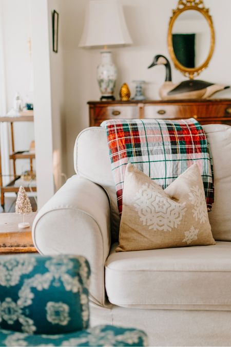 December guests always ask us if the house is decorated, so this year we added a few perfect little touches of holiday cheer. They're a subtle, classic nod to the season with a tartan throw blanket and linen snowflake pillow, along with a few gold trees throughout. These two are from @levtexhome, which actually happens to be the same brand we used for our blue bedroom bedding (the blue and white stripes that I love so much I almost used it in our DC bedroom!).


#levtexhome #levtexbedding@levtexhome 

#LTKSeasonal #LTKhome #LTKHoliday