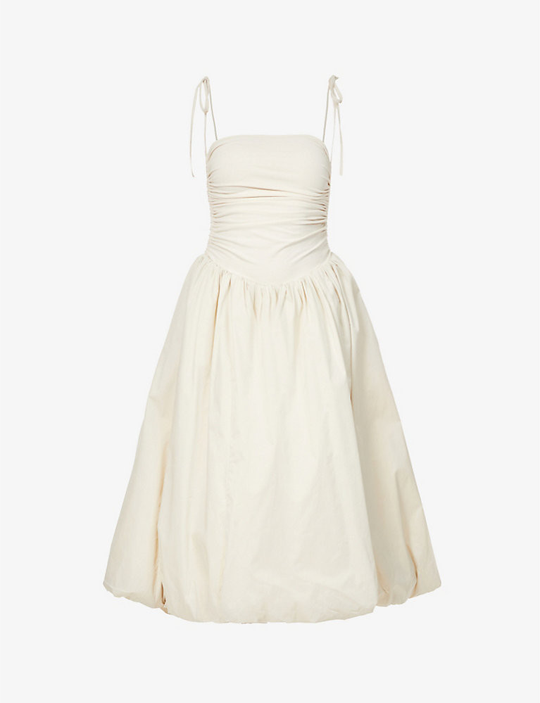 AMY LYNN Alexa bandeau-neck stretch-cotton midi dress | Selfridges