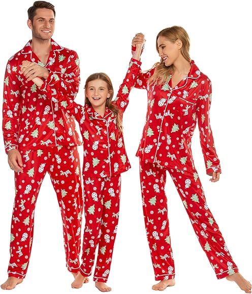 Ekouaer Christmas Family Matching Pajamas Long Sleeve Pj Set  Festival Party Sleepwea... | Amazon (US)