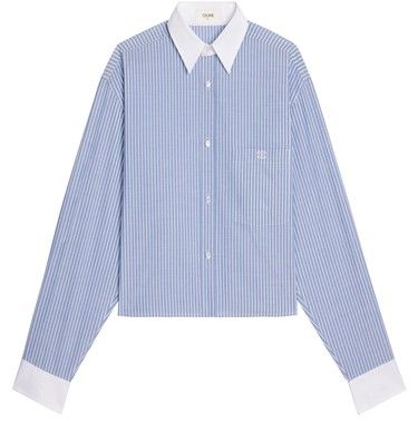 Cropped shirt in striped cotton - CELINE | 24S (APAC/EU)