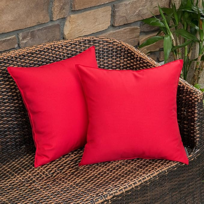MIULEE Pack of 2 Decorative Outdoor Waterproof Pillow Covers Square Garden Cushion Sham Throw Pil... | Amazon (US)