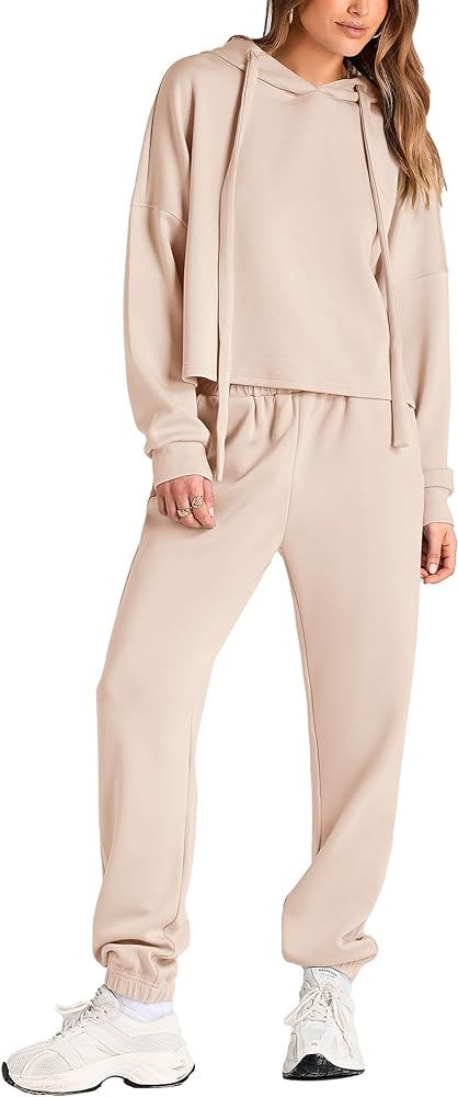 PRETTYGARDEN Womens Fall Two Piece Outfits Sweatsuits Set Long Sleeve Hoodies Sweatshirt Pullover... | Amazon (US)