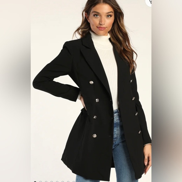 Lulus double-breasted black coat. NWT | Poshmark