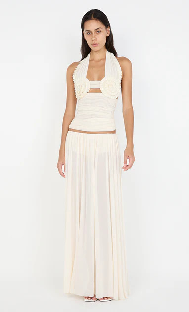 DANTE SPIRAL HALTER TOP - BUTTERCREAM | Bec & Bridge (Global)