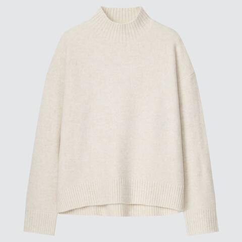 Women Soft Soufflé Yarn Mock Neck Jumper | UNIQLO (UK)