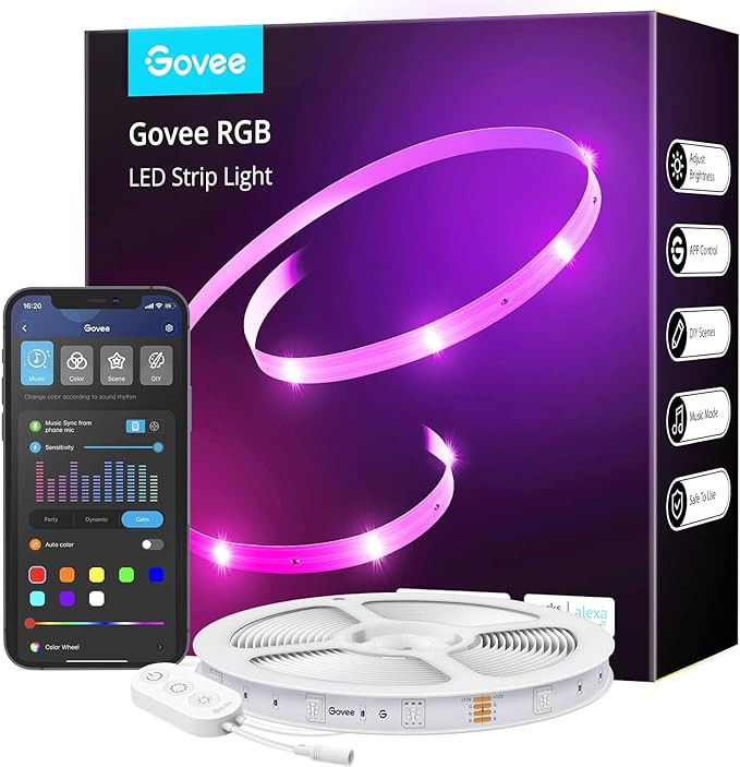 Govee Smart WiFi LED Strip Lights, 50ft RGB Led Strip Lighting Work with Alexa and Google Assista... | Amazon (US)