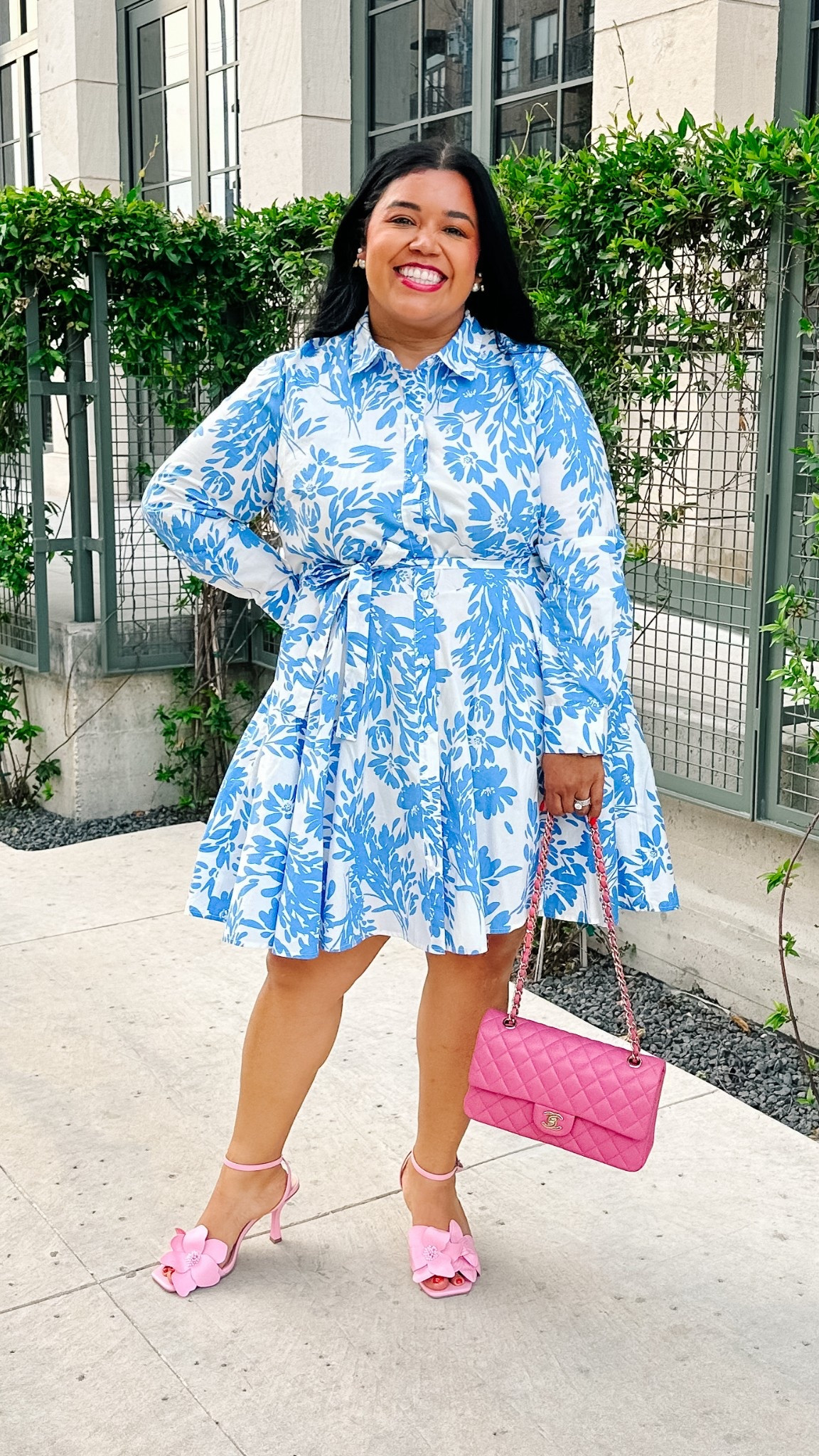 This dress is sold out in the blue floral but if you like the cut and fit of this dress, it is available in white in all sizes and is on sale for $25
right now!

Spring dress, wedding guest dress, graduation dress, summer dress, mid size dress, plus size dress, print outfit, smiles and pearls, midi dress, petite dresss

#LTKPlusSize #LTKMidsize #LTKPetite