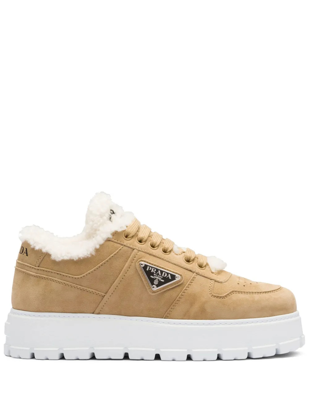 shearling-trim flatform sneakers | Farfetch Global