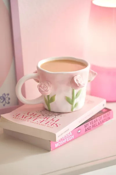 Rose Bud Sculpted Mug | Urban Outfitters (US and RoW)