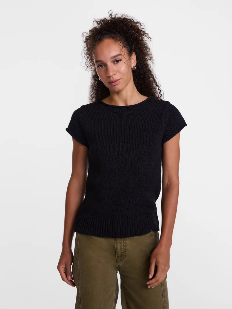 Scenario Women's and Women's Plus Pullover Rollneck Lightweight Sweater with Short Sleeves, Sizes... | Walmart (US)