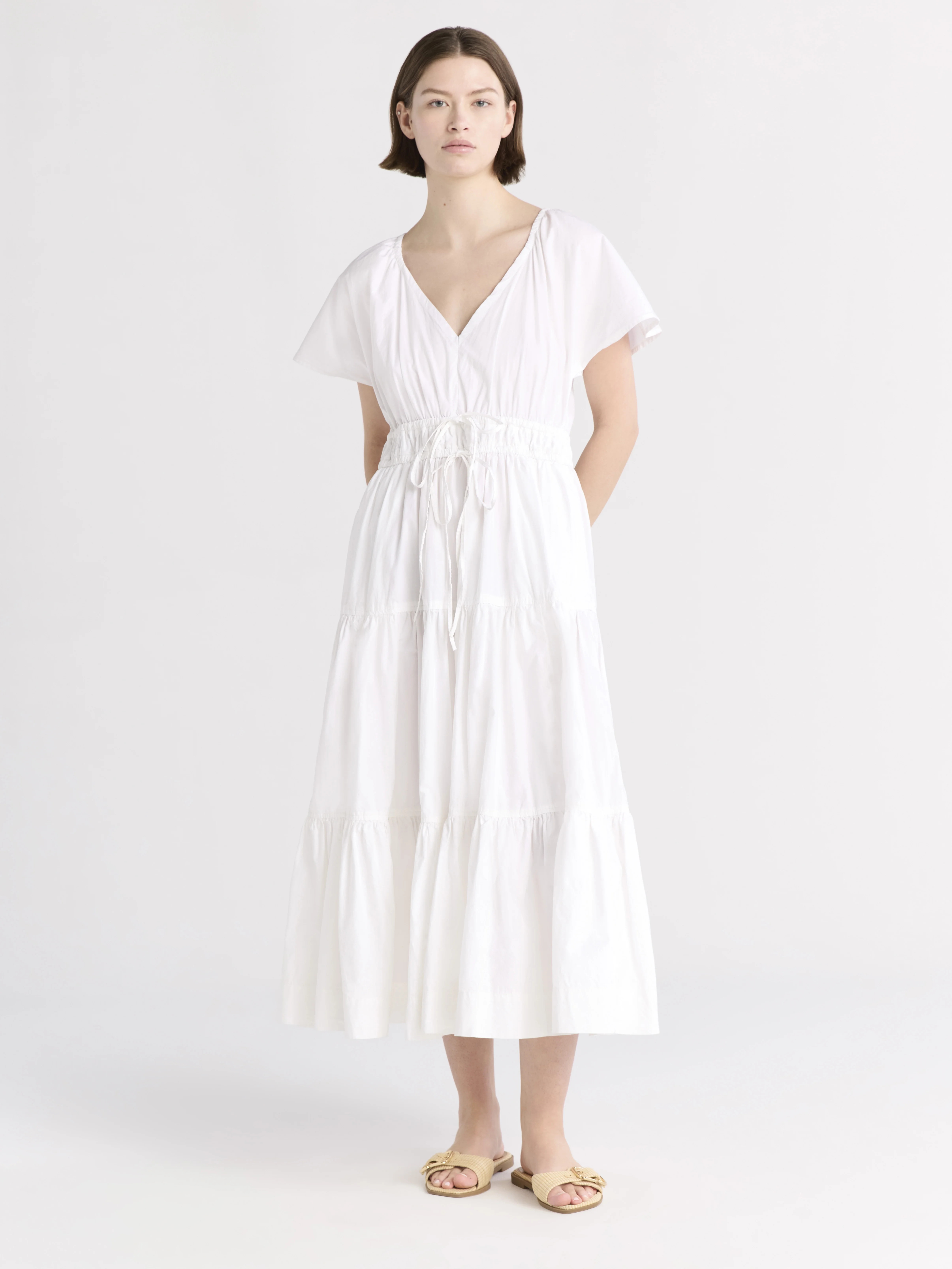 Free Assembly Women's and Women's Plus Tiered Cotton Maxi Dress, Sizes XS-4X | Walmart (US)