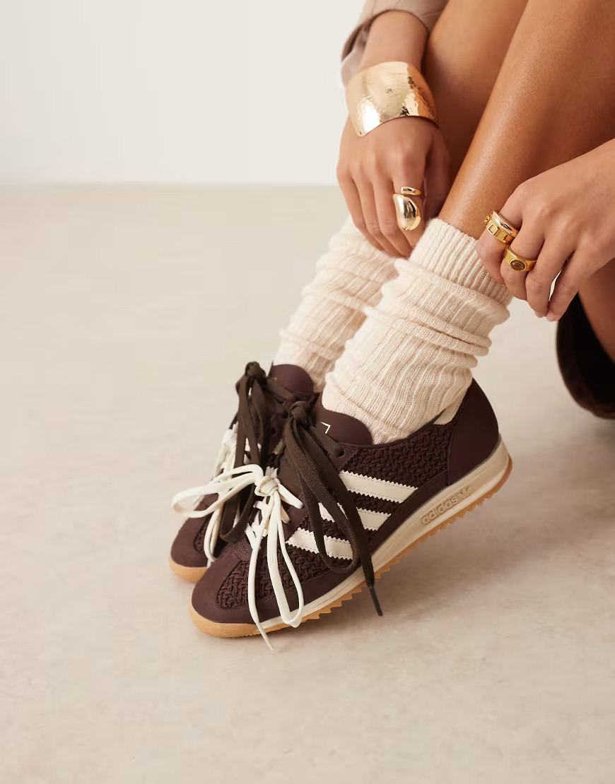 adidas Originals SL 72 OG trainers in brown and cream woven- Exclusive to ASOS | ASOS (Global)