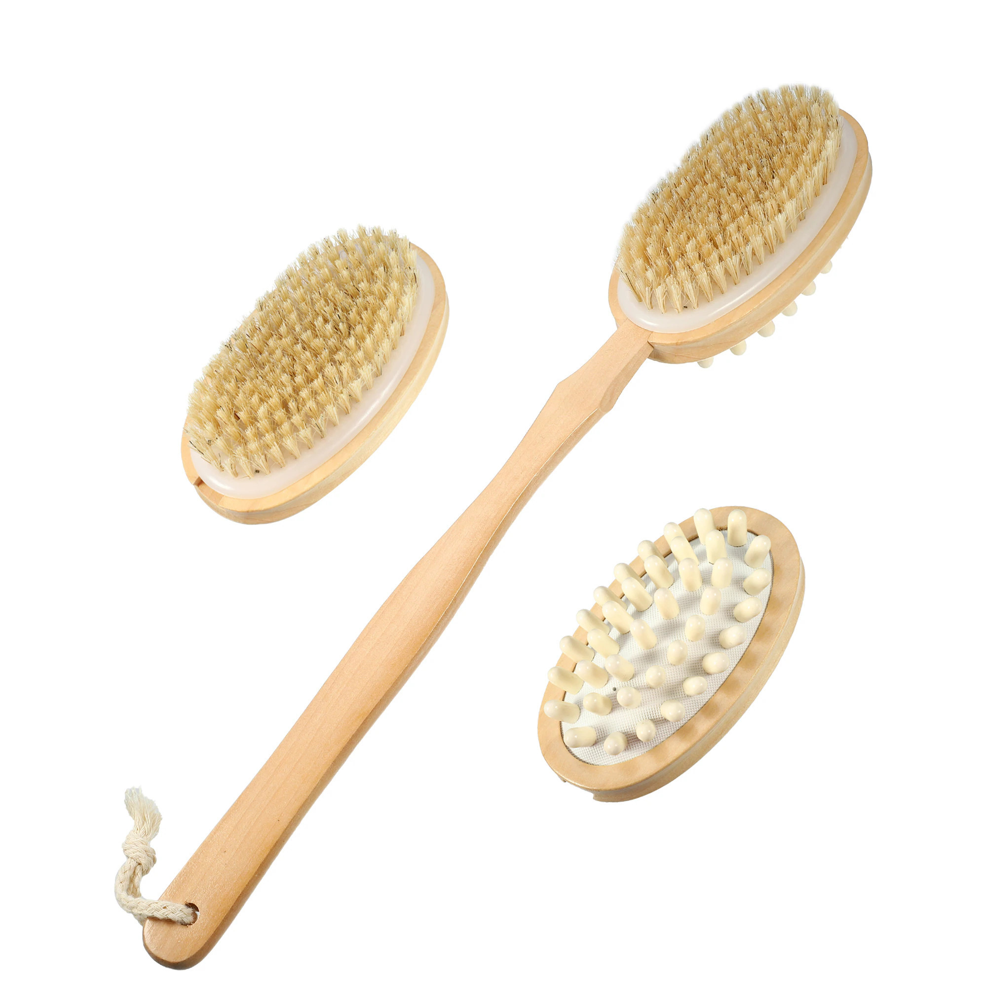 Unique Bargains Double-sided Dry Brushing Body Brush Detachable Dry Brush Massage Body Brush for Cellulite Lymphatic Dry Body Brush for Showering | Lowe's