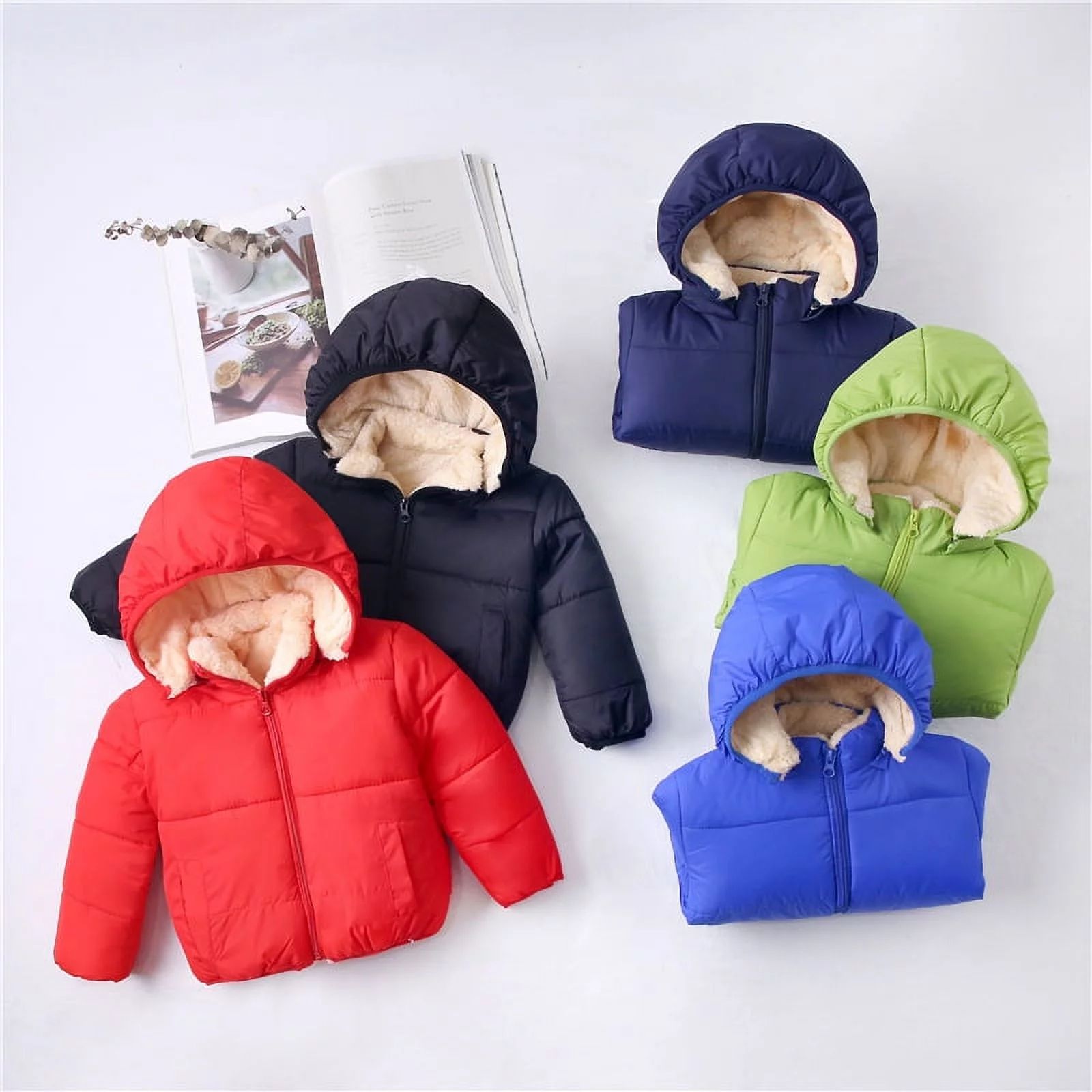 PatPat Baby / Toddler Causal Fluff Solid Long-sleeve Hooded Cotton Coat | Walmart (US)