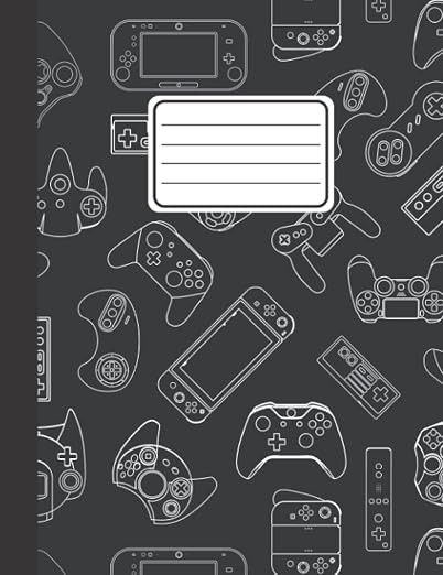 Composition Notebook Black White Video Gaming Themed Comp Book: Wide Ruled Lined Paper 110 pages ... | Amazon (US)