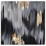 The Oliver Gal Artist Co. Abstract Wall Art Canvas Prints Fall' Home Décor, 12" x 12", Black, Gold | Amazon (US)