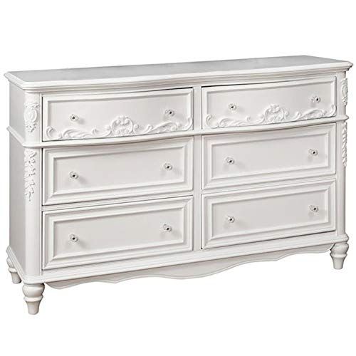 BOWERY HILL 6 Drawer Double Dresser in White | Amazon (US)