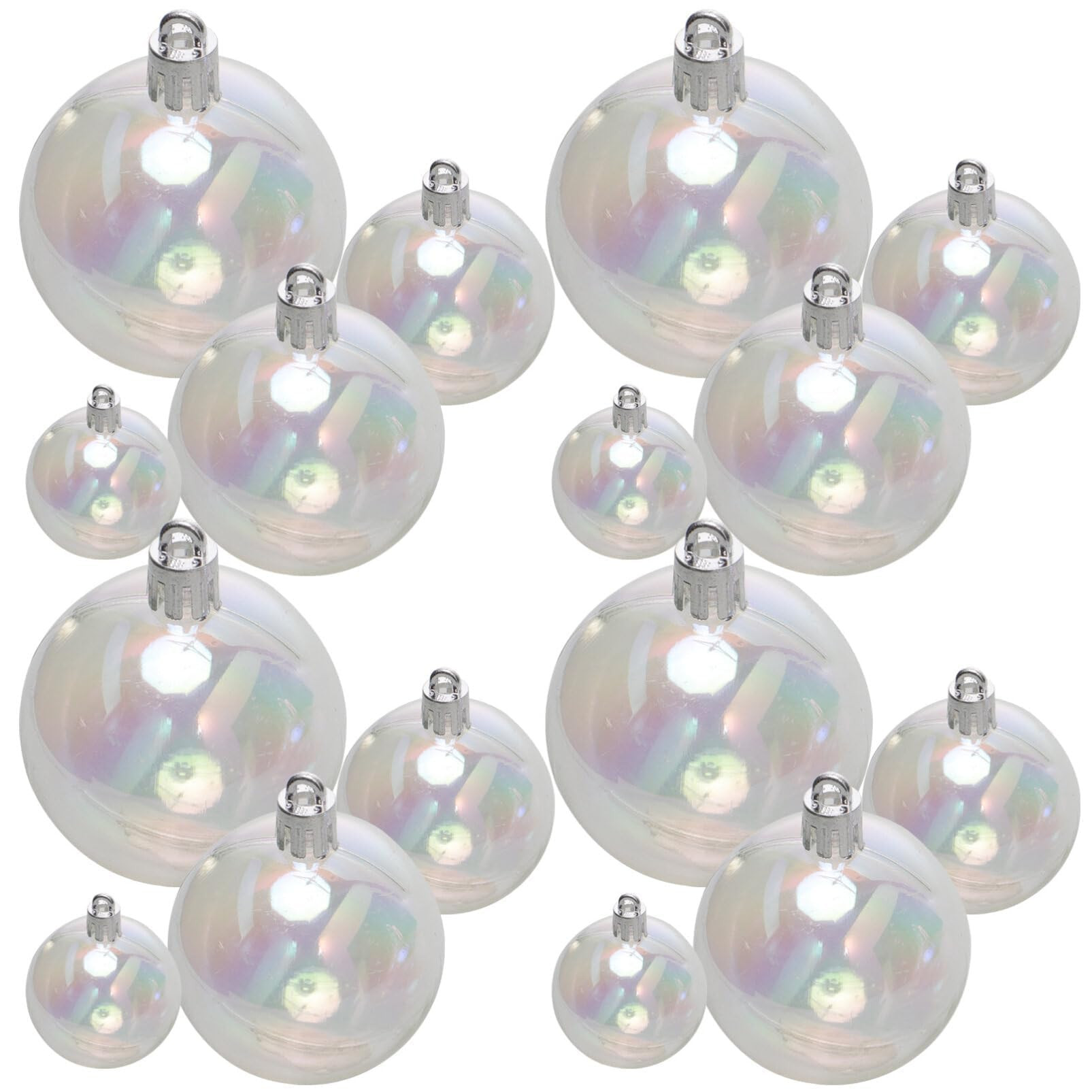 4 Sizes 18Pcs Iridescent Ornaments Balls Clear Plastic Ornaments for Crafts DIY Bubble Pot Hallow... | Amazon (US)