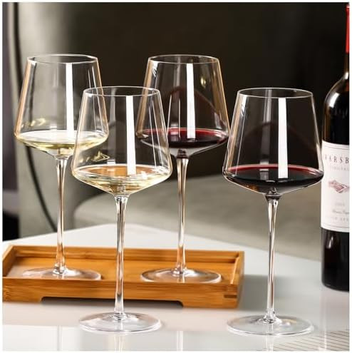 Physkoa 18OZ Red Wine Glasses Set of 4-LeadFree Crystal Wine Glass with Tall Long Stem【Hand Blo... | Amazon (US)