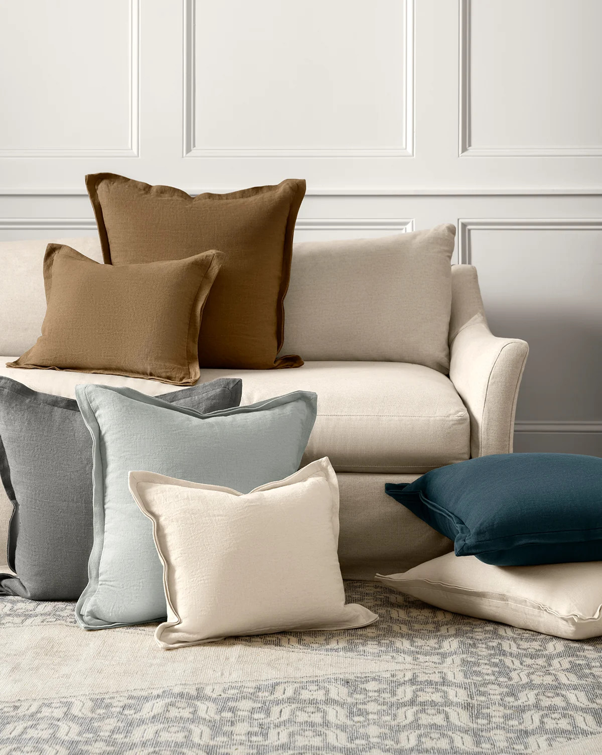 Liam Double Flange Pillow Cover Gray | McGee & Co. (US)