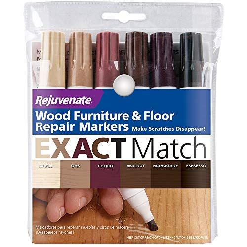 Rejuvenate New Improved Colors Wood Furniture & Floor Repair Markers Make Scratches Disappear in Any Color Wood Combination of 6 Colors Maple Oak Cherry Walnut Mahogany and Espresso | Amazon (US)