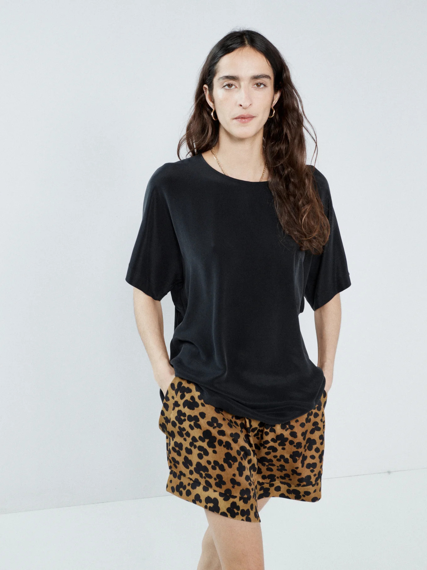 Oversized woven-silk T-shirt | Matches (UK)