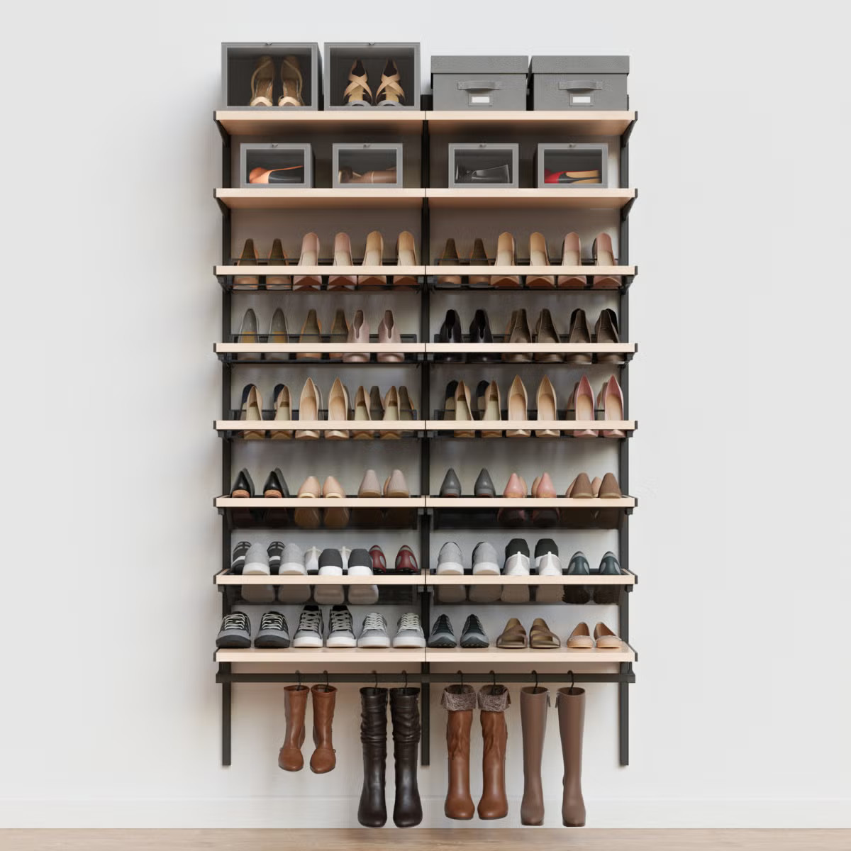 Decor+ by Elfa 4' Shoe Wall | The Container Store
