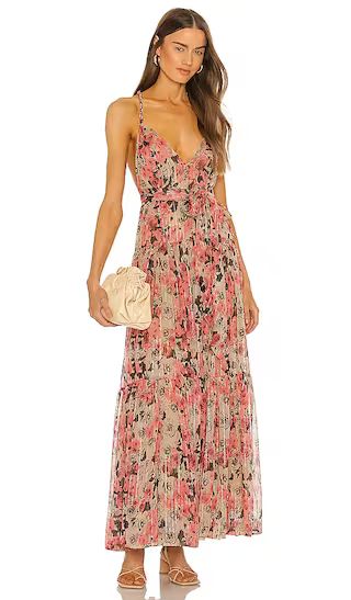 Eartha Dress in Taupe Pink Floral | Revolve Clothing (Global)