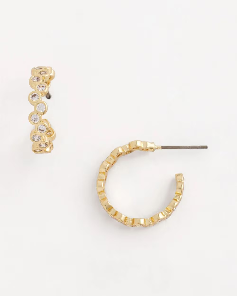 Goldtone Cubic Zirconia Hoop Earrings | Chico's
