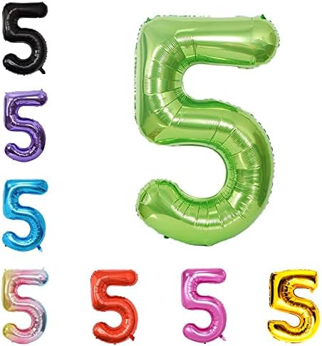 40 Inch Large Foil Helium Number Balloon Birthday Wedding Party 0-9 (Green, 5) | Amazon (US)