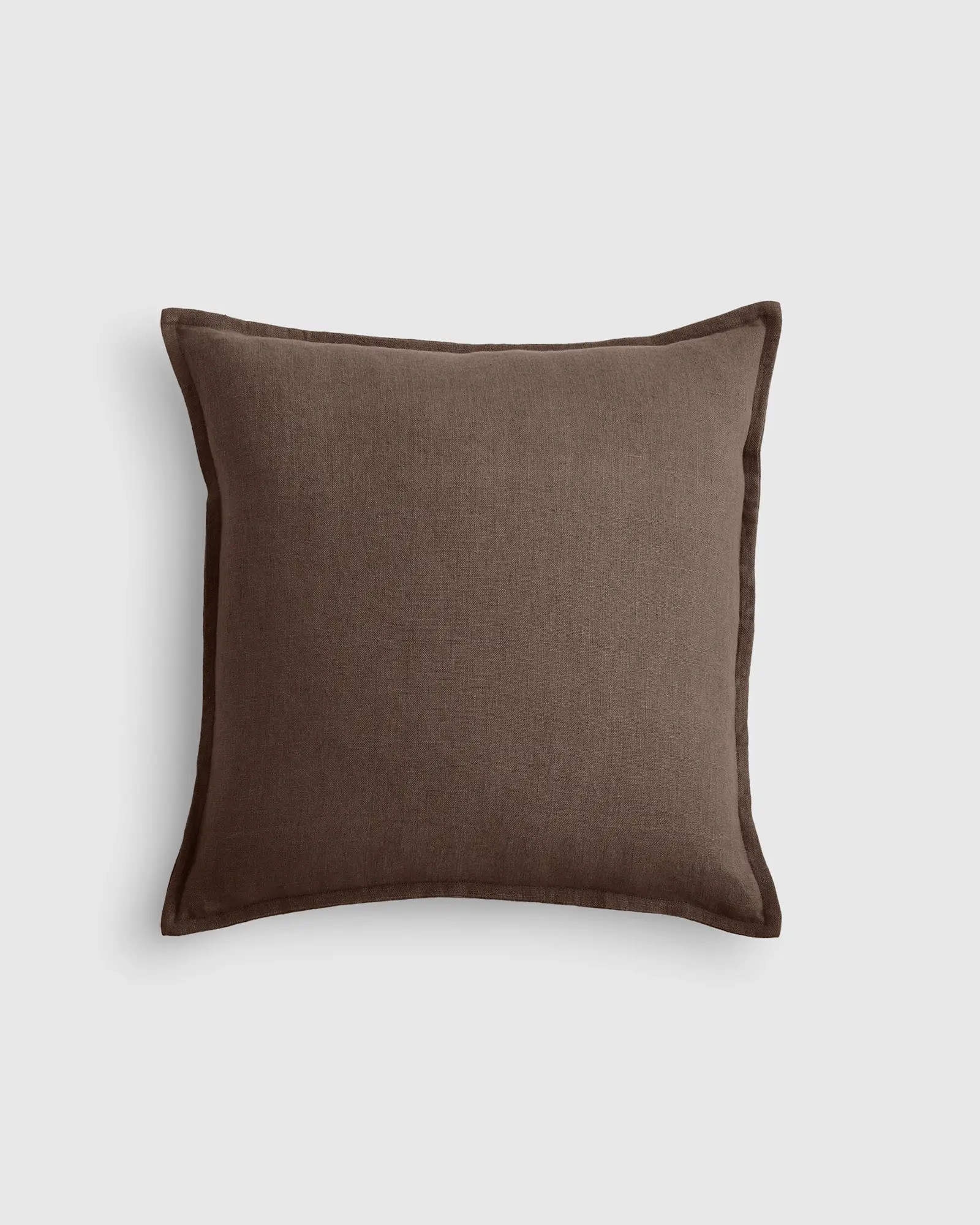 European Linen Flange Edge Pillow Cover in Espresso | Quince
