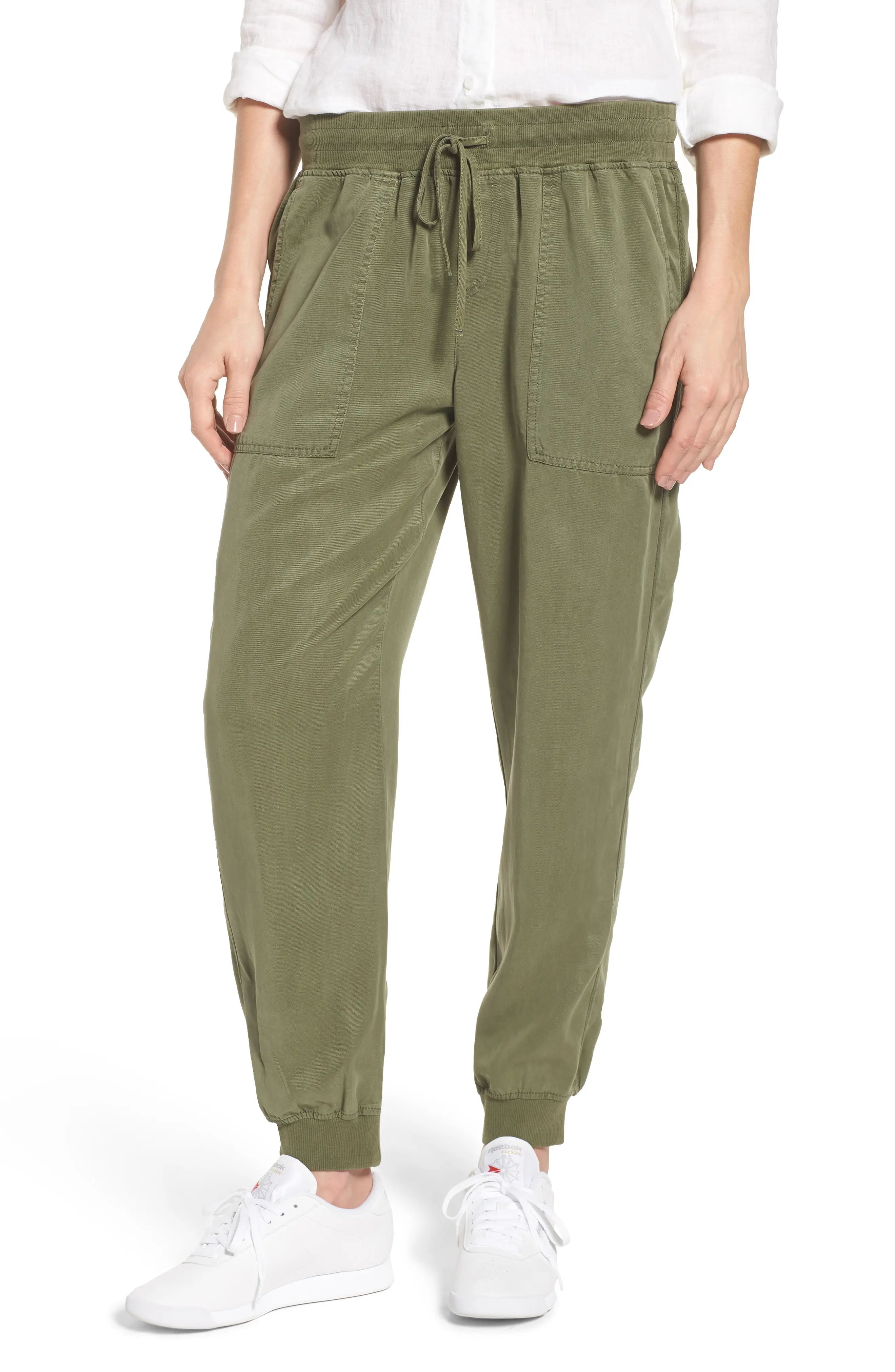 Women's Vince Camuto Twill Jogger Pants, Size X-Small - Green | Nordstrom