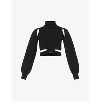 Roll-neck cut-out wool-blend jumper | Selfridges