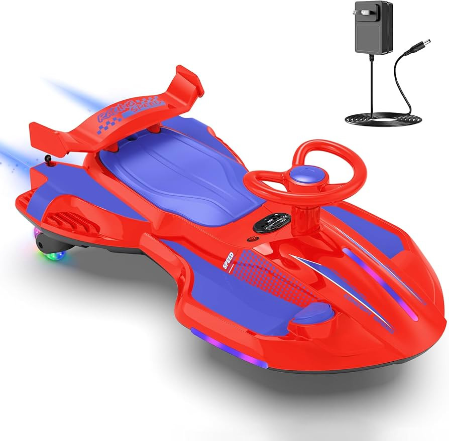 12V Electric Wiggle Car with Pedal for Kids, Rechargeable 2 in 1 Swing Car Toy, Devil Drifting Ca... | Amazon (US)