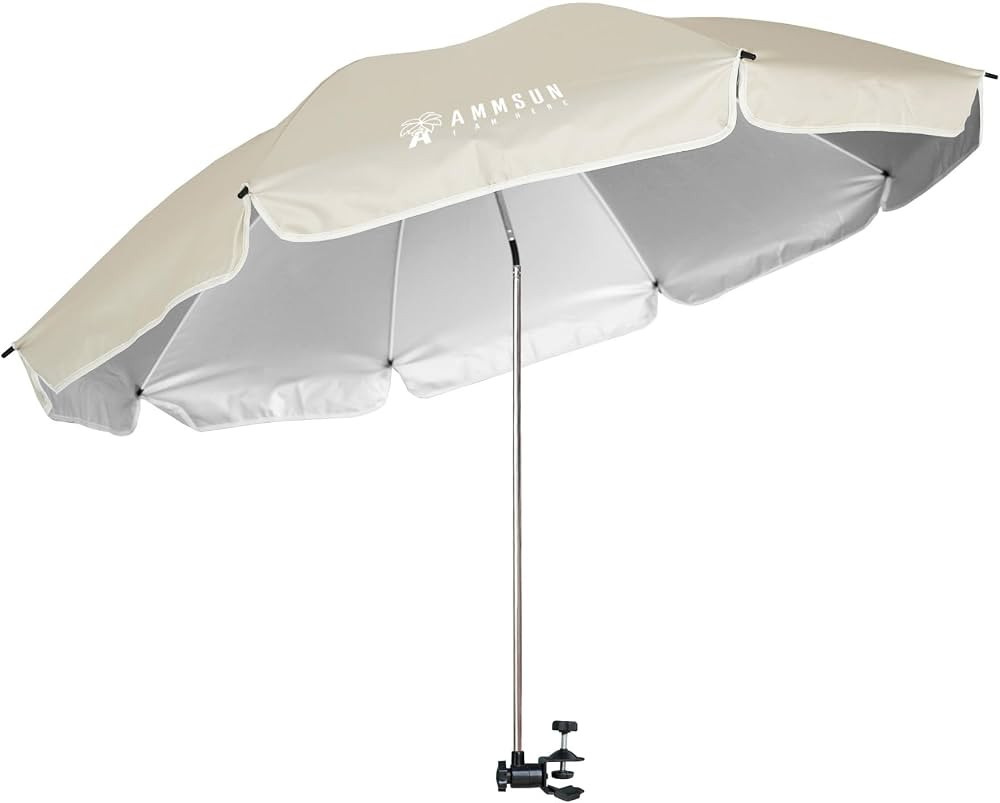 AMMSUN XL Chair Umbrella with Universal Clamp Adjustable 52 inches and 360-degree Swivel UPF 50+,... | Amazon (US)