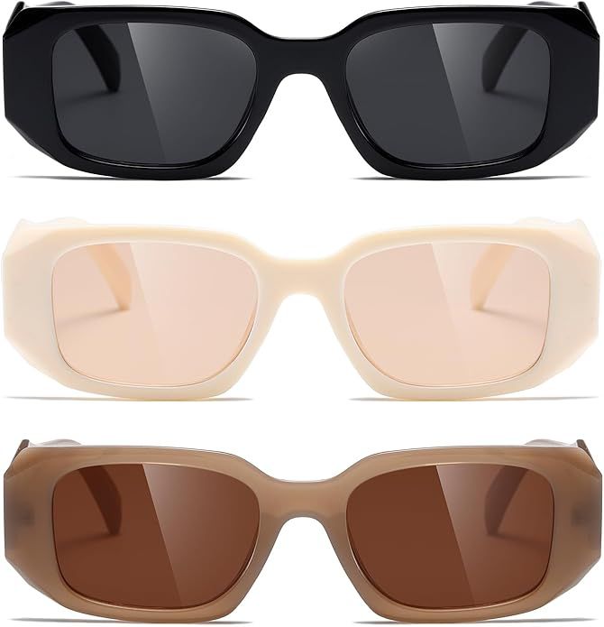 TIANYESY Y2k Sunglasses Women and Men Square Trendy Show shades Retro fashion vogue UV Protection... | Amazon (US)