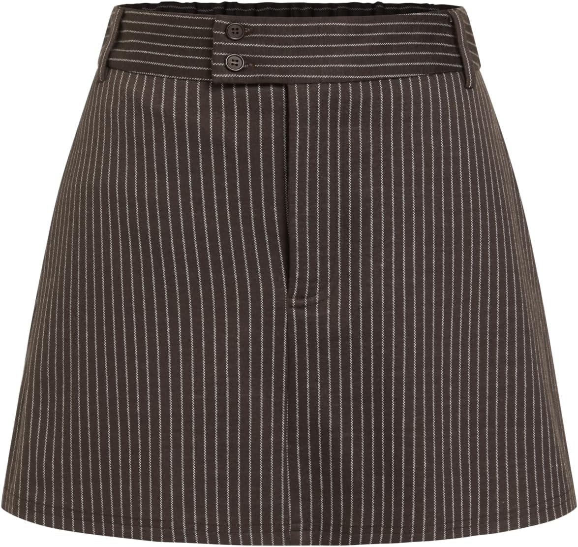 CIDER Striped Mini Skirt with Built in Shorts Going Out Skirt | Amazon (US)