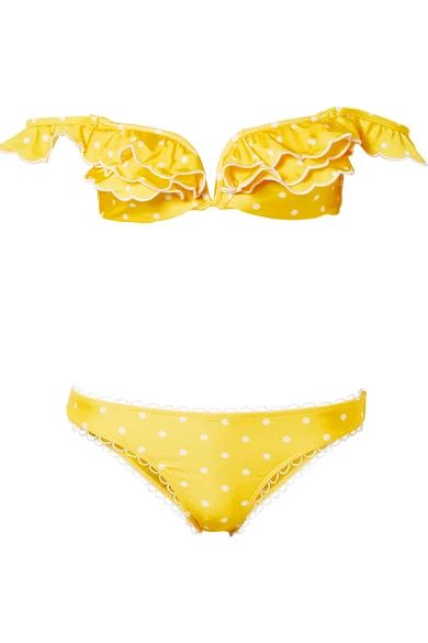 Lumino Dot printed off-the-shoulder bikini | NET-A-PORTER (UK & EU)