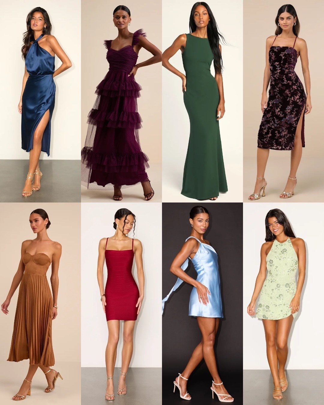 Wedding guest dresses on sale under $50. Mini dress, cocktail dress, maxi dress, formal dress. Fall colors