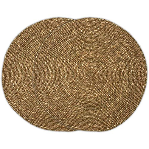 Lightnpro Round Natural Seagrass Serving Placemat Set of 4, Round Charger Plates Designed to Decorate Your Chritsmas,Thanksgiving, Catering Event,Dinner Parties,Wedding, New Year Table Decor -13 Inch | Amazon (US)