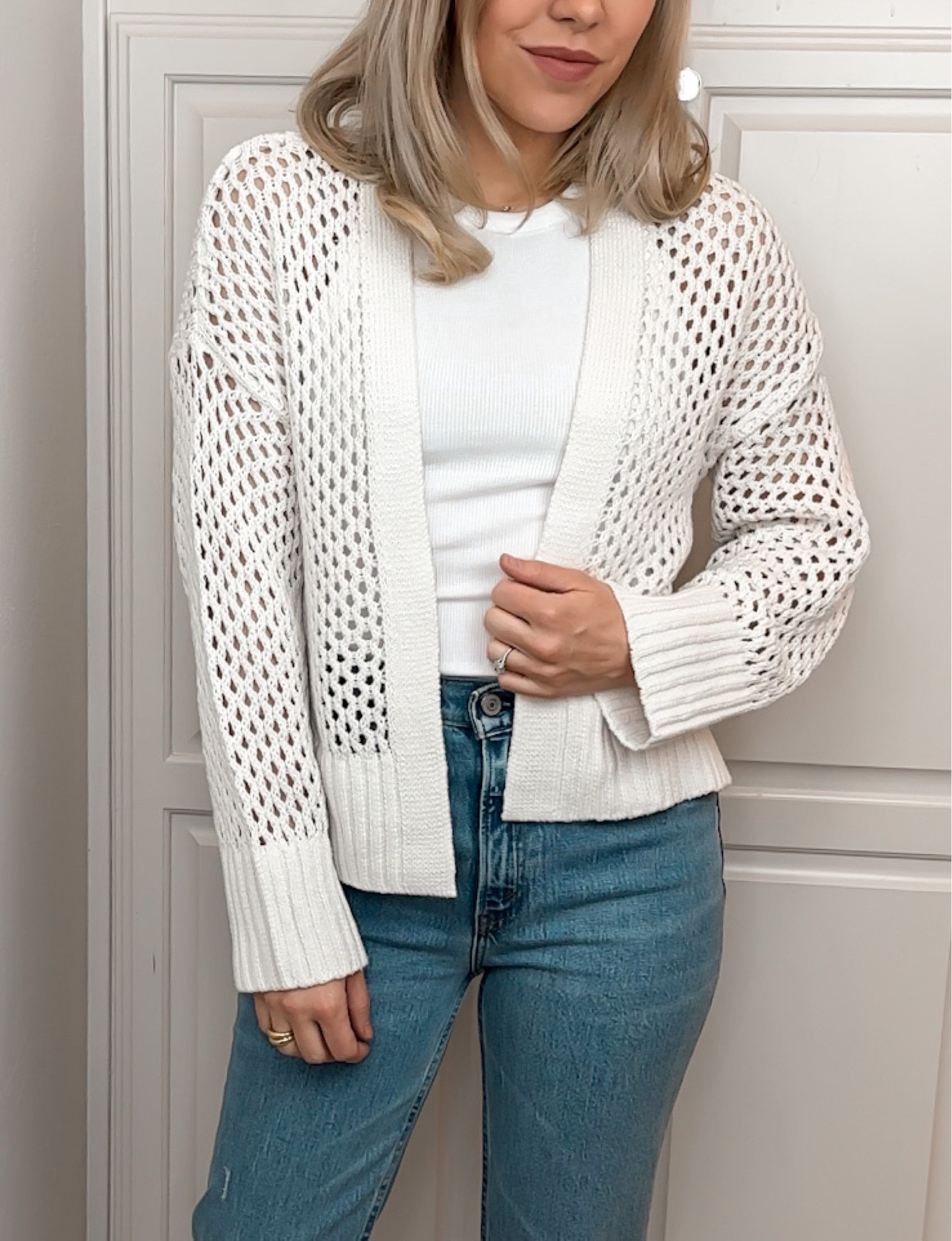 Mesh Stitch Non-Closure Cardigan curated on LTK