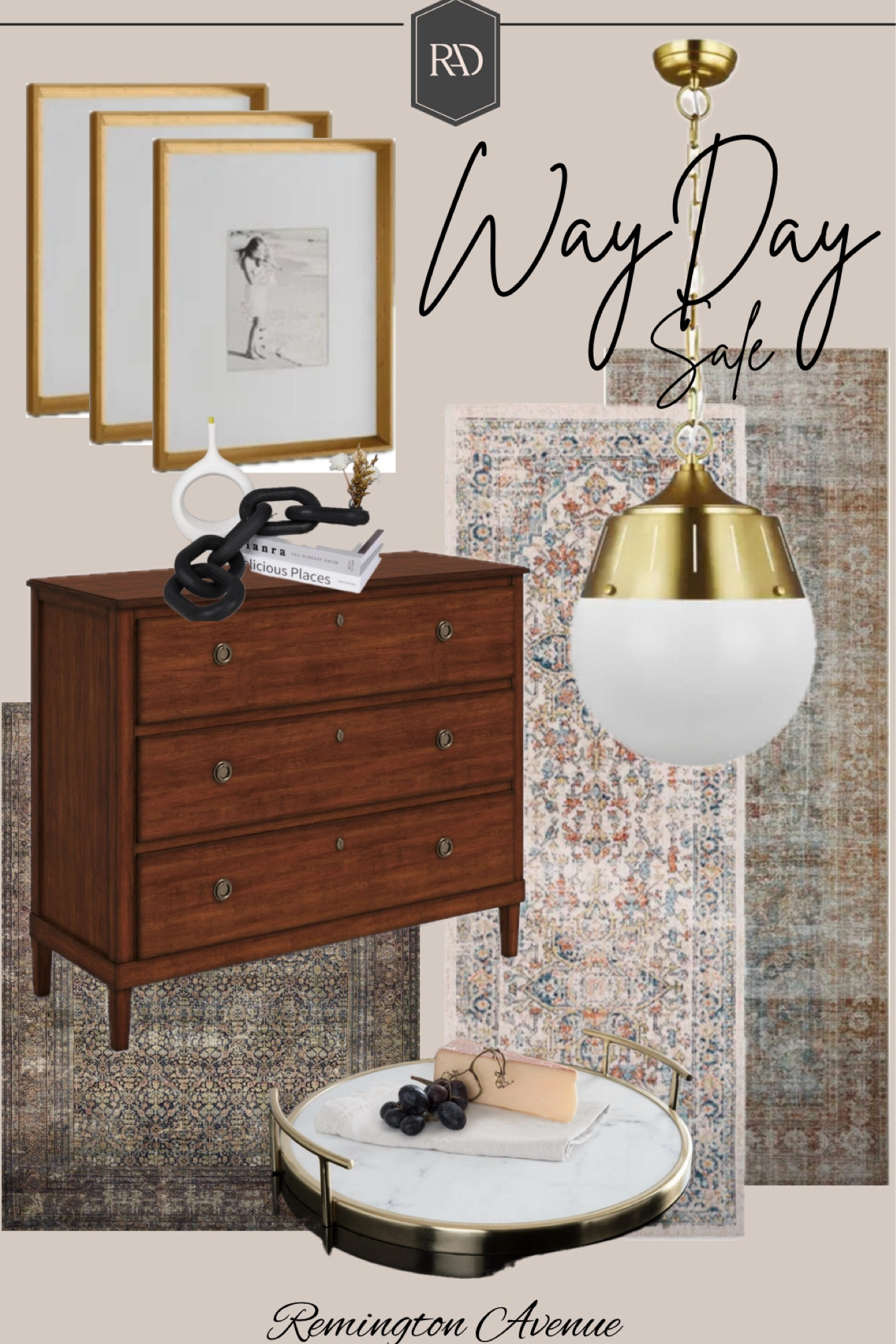 Some of my favorite home decor items are on sale for the #waydaysale. Wooden 3 drawer dresser, globe pendant with gold finishes, set of 3 gallery frames with matting, decorative coffee table marble tray, chain link decor in multiple color options, hallway runner rugs 
@wayfair happening now!
#wayfairpartner #wayfair #wayday

#LTKHome #LTKSaleAlert
