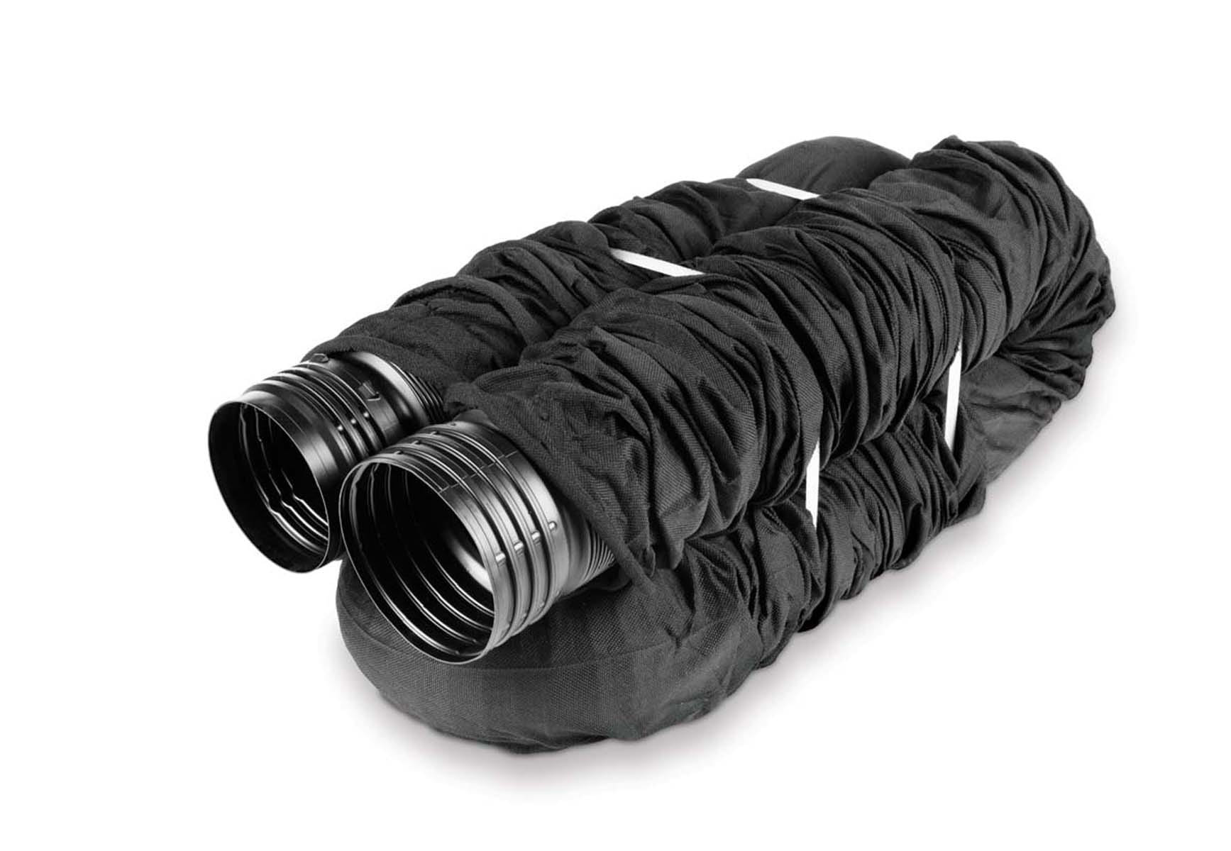 FLEX Drain by Amerimax 4-in x 25-ft Corrugated Drain Pipe with Sock one_size in Black | 51510 | Lowe's