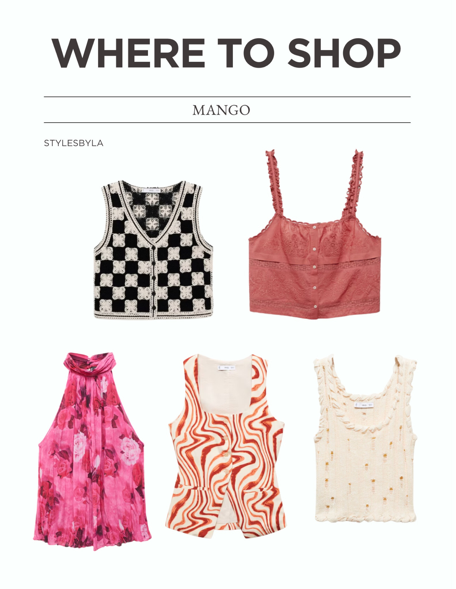 Mango cute summer / going out tops 

#LTKStyleTip #LTKFindsUnder50 #LTKSeasonal