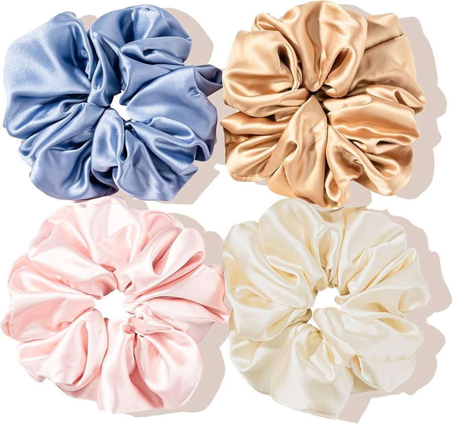 Lolalet Big Scrunchies for Women, 5.9 Inch Large Satin Scrunchies Jumbo Hair Scrunchies Oversized... | Amazon (US)