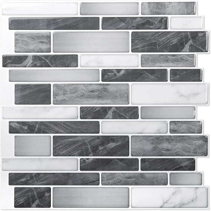 Art3d 10-Sheet Self-Adhesive Tile Backsplash for Kitchen, Vinyl Decorative Tiles, 12"x12" | Amazon (US)