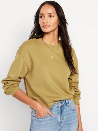 Relaxed Crew Neck Sweatshirt for Women | Old Navy (US)