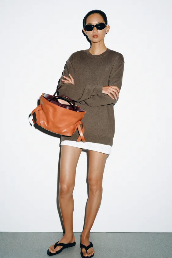 LEATHER FLAP BAG | Zara US