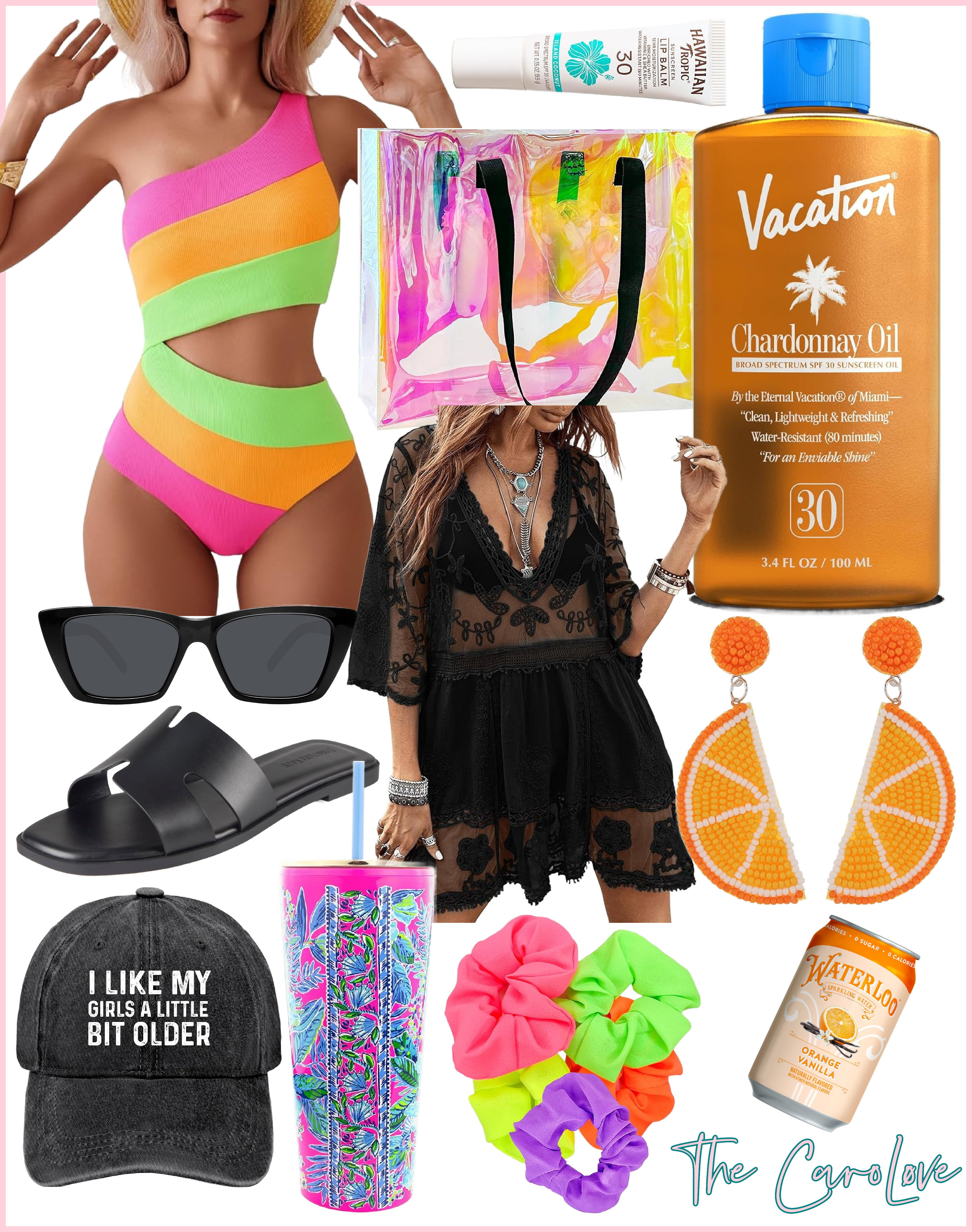 ☀️ beach day = main character energy 🏖️
From my holographic tote to the cutest fruit earrings, I’ve got everything packed for the perfect vacay moment 💋💦
Shop my exact picks—chic one-piece, glowy SPF oil, cat eye sunnies & more—all in one place! 🍓👙🧴

#BeachBabeVibes #VacationReady #LTKSpring #LTKSwim #What’sInMyBeachBag 

 #LTKSeasonal #LTKFindsUnder100 #LTKStyleTip