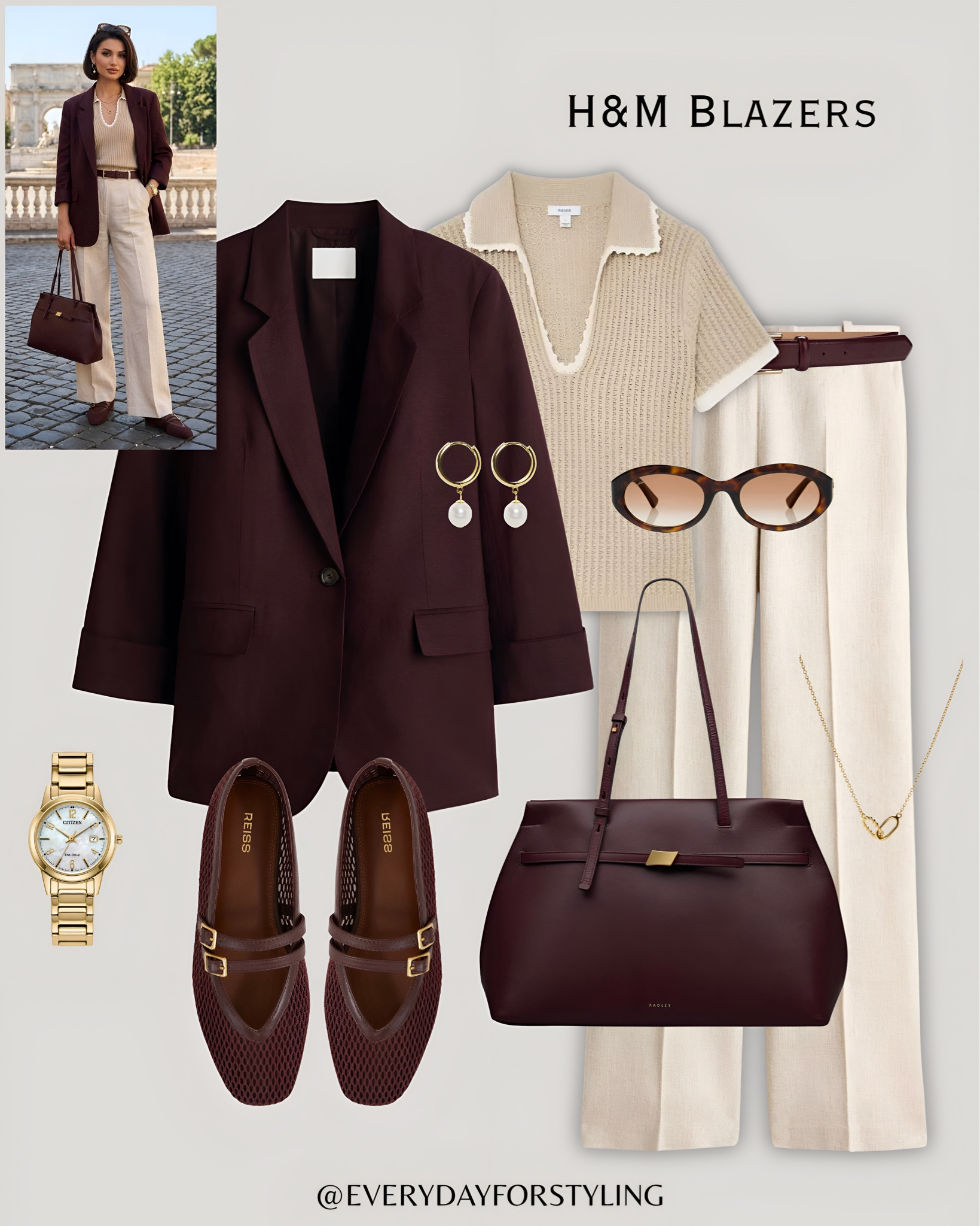 Dark burgundy blazer, cream knit and mary janes — rich, refined and completely timeless 🥀

H&M blazer outfits 2026, how to style H&M blazer, affordable blazer looks women, H&M fashion finds 2026, camel blazer outfit ideas, black blazer styling women, ivory blazer outfit, blazer and jeans women, blazer with midi skirt, quiet luxury H&M outfits, elevated high street fashion, smart casual blazer looks, H&M workwear outfits, designer inspired H&M looks, blazer outfit inspo women, chic affordable fashion 2026, effortless blazer styling, neutral blazer outfits, European chic street style, style inspiration women

#HMBlazerStyle, #AffordableBlazerLooks, #HMFashionFinds2026, #ElevatedHighStreet, #BlazerOutfitInspo​​​​​​​​​​​​​​​​

#LTKootd #LTKSeasonal #LTKWorkwear